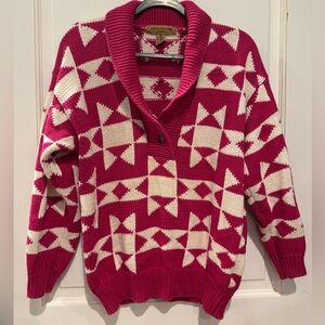 Vintage 80’s / 90’s grandma sweater geometric, Chunky knit Jones NY sport